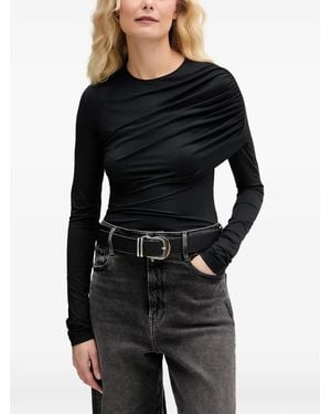 Aniye By Mavis Draped Long-Sleeve T-Shirt - Black