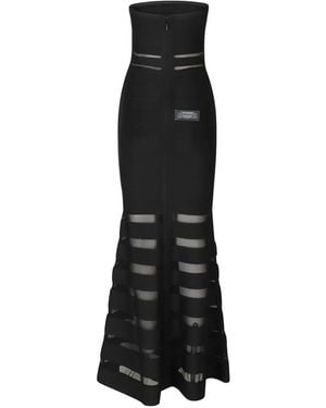 Hervé Léger Kate Bandage Mesh-Panel Dress - Black