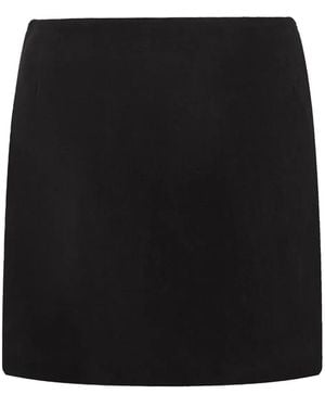12 STOREEZ Suede Mini Skirt - Black