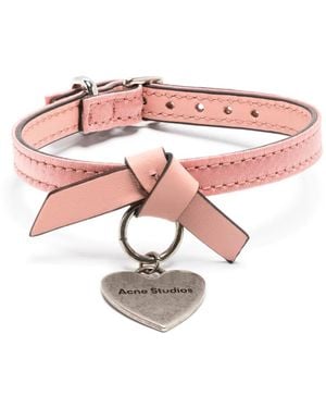 Acne Studios Musubi Charm Leather Bracelet - Pink