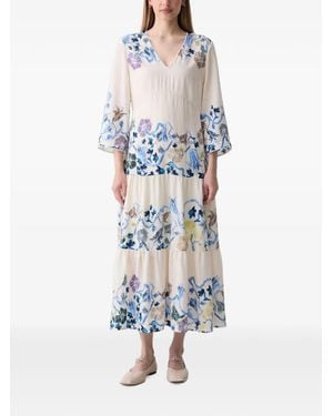 Munthe Floral-Print Tiered Maxi Dress - White
