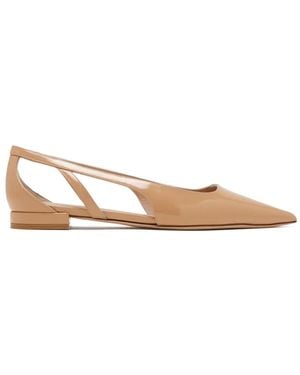 Stuart Weitzman Pointed-Toe Ballet Flats - Natural