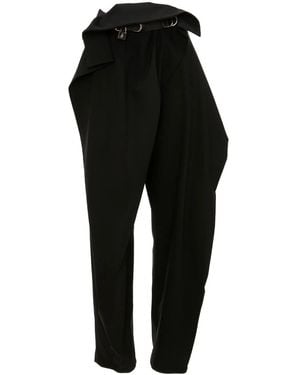 JW Anderson Fold-Over Tapered Pants - Black