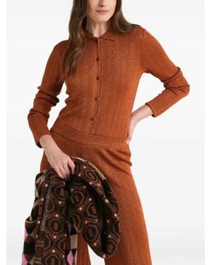 Maliparmi Cardigan A Coste - Marrone