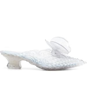 Y. Project X Melissa Floral-Detail Mules - White