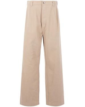Loro Piana Pantalon Droit À Design Plissé - Natural