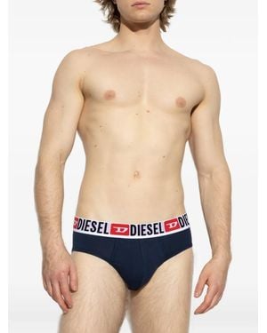 DIESEL Umbr-Andre-Threepack Logo-Waistband Briefs - Blue