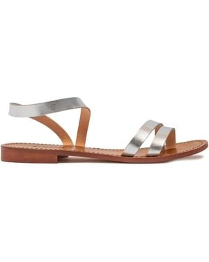 SOMMET Metallic Flat Sandals - White