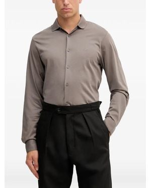 ARMANI EXCHANGE Logo-Embroidered Shirt - Grey