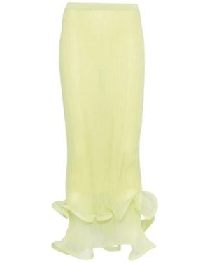 Jonathan Simkhai Ruffled-Hem Midi Skirt - Yellow
