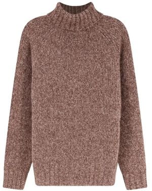 Brunello Cucinelli Gerippter Rollkragenpullover - Braun