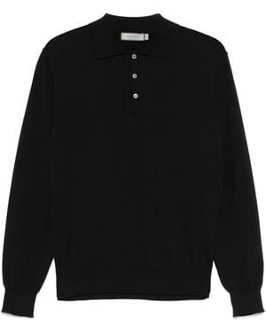 Canali Cotton Polo Top - Black