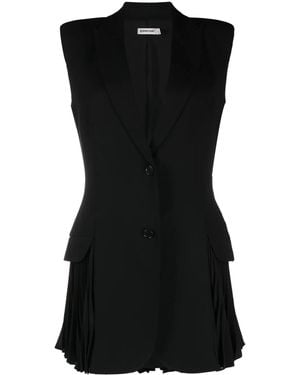 Jonathan Simkhai Single-Breasted Pleated Vest - Black