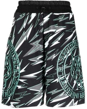 Philipp Plein タイガープリント ショートパンツ - ブラック