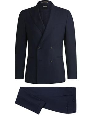 BOSS Peak-Lapel Double-Breasted Suit - Blue
