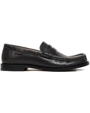 Loewe Textured Penny Loafers - Black