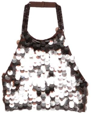 P.A.R.O.S.H. Sequin-Embellished Top - White