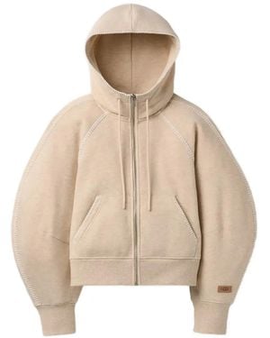 UGG Zip-Up Drawstring Hoodie - Natural