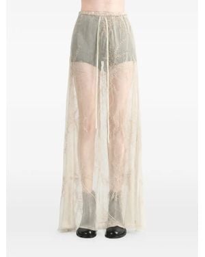 Ann Demeulemeester Gewickelter Maxirock Mit Stickerei - Weiß