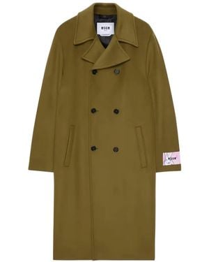 MSGM Manteau À Boutonnière Croisée - Green