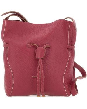 Gianni Chiarini Sienna Leren Schoudertas Met Trekkoord - Rood
