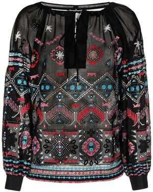 Ermanno Scervino エンブロイダリー ブラウス - ブラック