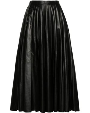 Fabiana Filippi Pleated Leather Skirt - Black