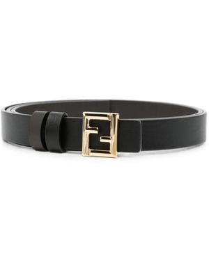 Fendi Ff Logo-Buckle Belt - White