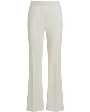 Etro Flared Stretch-Cotton Trousers - White