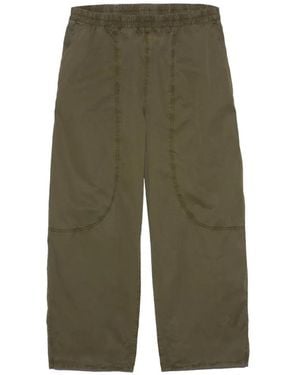 Bimba Y Lola Khaki Jogger Pants With Decorative Stitching - Green