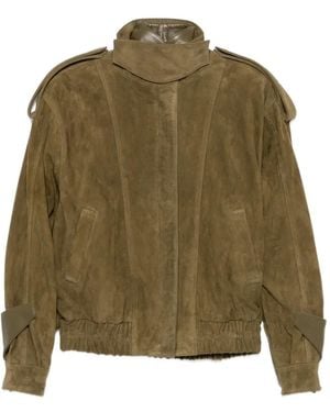 DUCIE Fiona High-Neck Bomber Jacket - Green