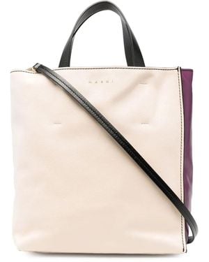 Marni Bolso shopper Museo con diseño colour block - Neutro