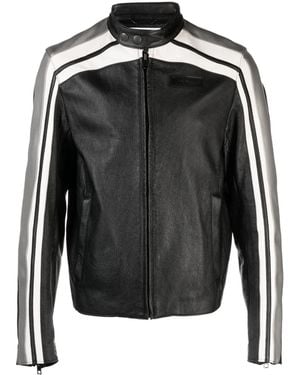 Moschino Giacca Biker Con Applicazione - Nero