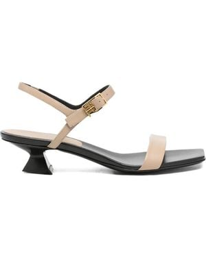 Sergio Rossi Square-Toe Buckle-Fastening Sandals - White