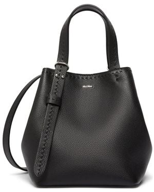 Max Mara Top-Handles Leather Tote Bag - Black