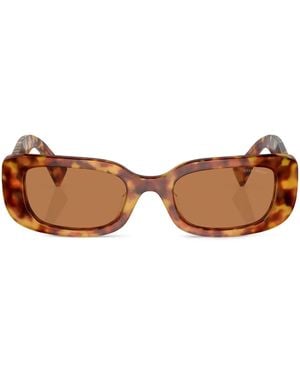 Miu Miu Eckige Sonnenbrille in Schildpattoptik - Braun