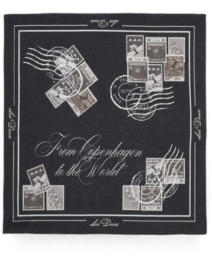 Les Deux Stamp Neckerchief - Black