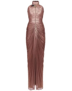 ARAFTU Vestido Fruncido Con Detalles De Cristal - Morado