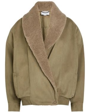Stella McCartney Faux-Shearling Wrap Jacket - Green