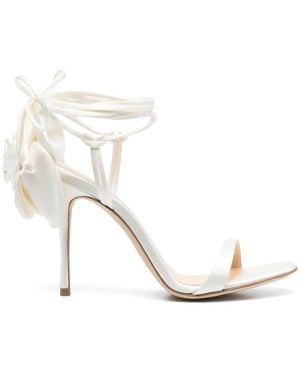 Magda Butrym 105Mm Flower Satin Sandals - Natural