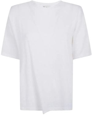 Ma'ry'ya T-Shirt Aus Leinen - Weiß