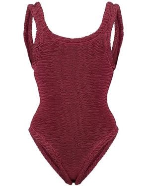 Paramidonna Hailey Crinkle-Effect Swimsuit - Red