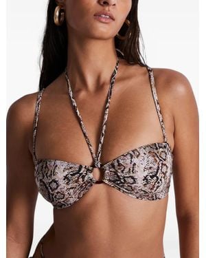 Aubade Fierce Spirit Snake-Print Bikini Top - Brown