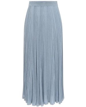 Zimmermann Aster Metallic-Knit Skirt - Blue