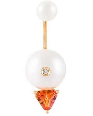 Delfina Delettrez Pendiente Trillion Con Diamantes - Blanco