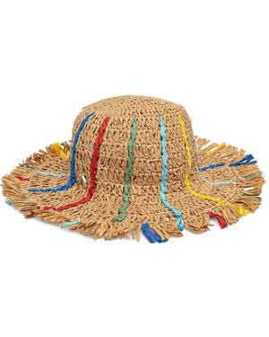 Patrizia Pepe Logo-Plaque Fringed Hat - Metallic