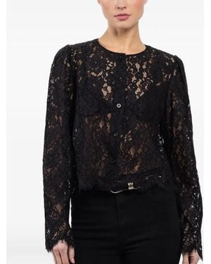 FRAME Lace Buttoned Shirt - Black