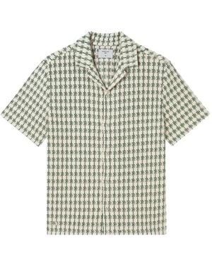 Percival Freddie Check-Pattern Short-Sleeve Shirt - Grey