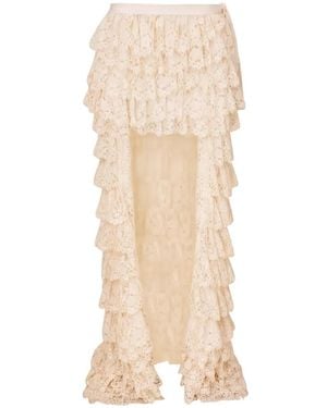 LoveShackFancy Camilia Lace Ruffled Skirt - Natural