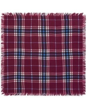 Bompard Tartan Fringed Scarf - Purple